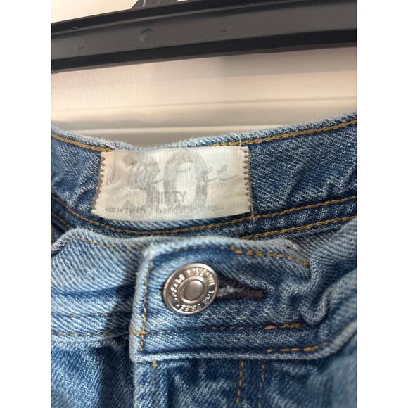Free People We The Free Cropped Straight Leg Frayed Denim Jeans Women Size 30 - Picture 2 of 6